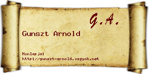 Gunszt Arnold névjegykártya